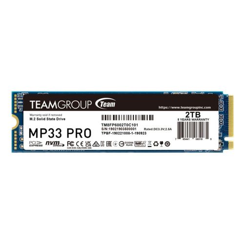 SSD TEAMGROUP MP33PRO 2TB NVMe PCIe Gen3x4 M.2 2280