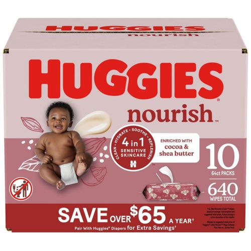 Toallitas HUGGIES Nourish & Care para Bebé 640 unidades con Fragancia