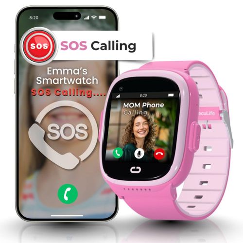 Reloj Inteligente Emojikidz para Niños con Rastreador GPS y Cámara HD Rosa