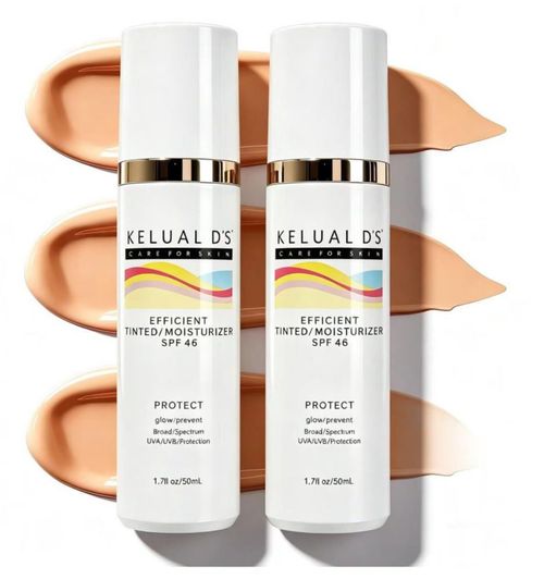 Hidratante Facial KELUAL DS con Color SPF 46 50 ml 2 unidades