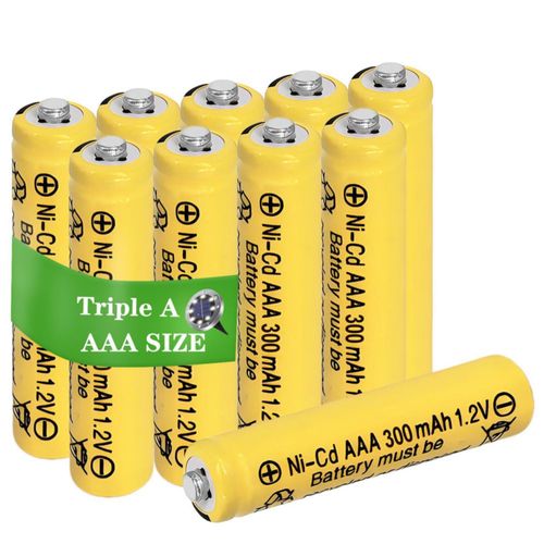 Batería Recargable Zsolarigt AAA 1.2V 300mAh NiCd Paquete de 10