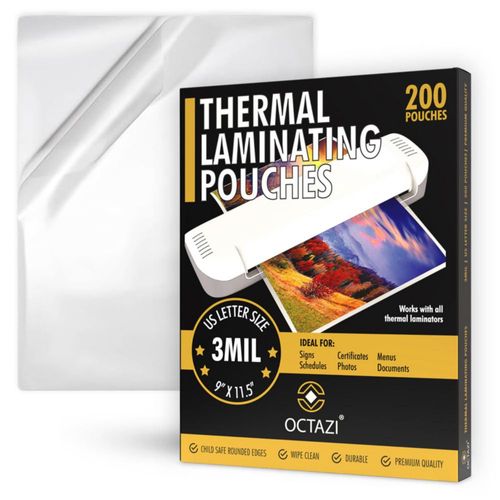 Hojas para Laminado OCTAZI 3 Mil 22.9x29.2 cm 200 Fundas