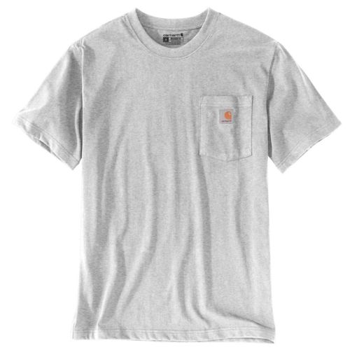 Remera Carhartt Dearborn Relaxed con Bolsillo Gris Jaspeado Talle L