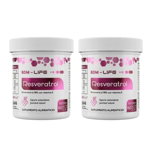 Bdm Life Resveratrol 98% + Vit. E, Suplemento Antioxidante Sin Sabor