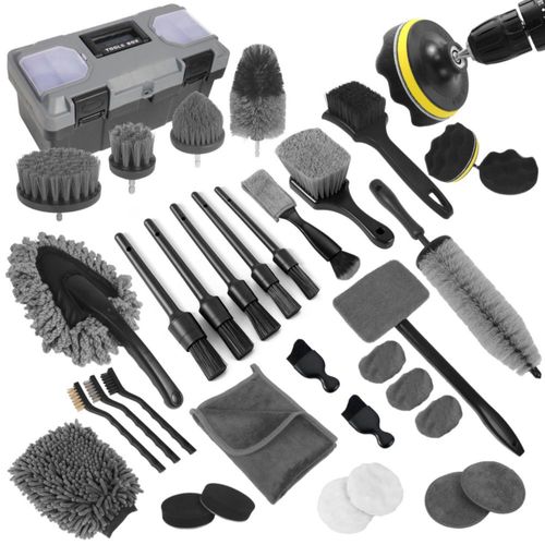 Kit de Detallado para Autos NIKCOSMK 36 Piezas con Set de Cepillos y Caja