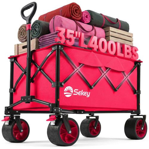 Carrito Utilitario Plegable Sekey para 80 kg Carro Resistente Rosa