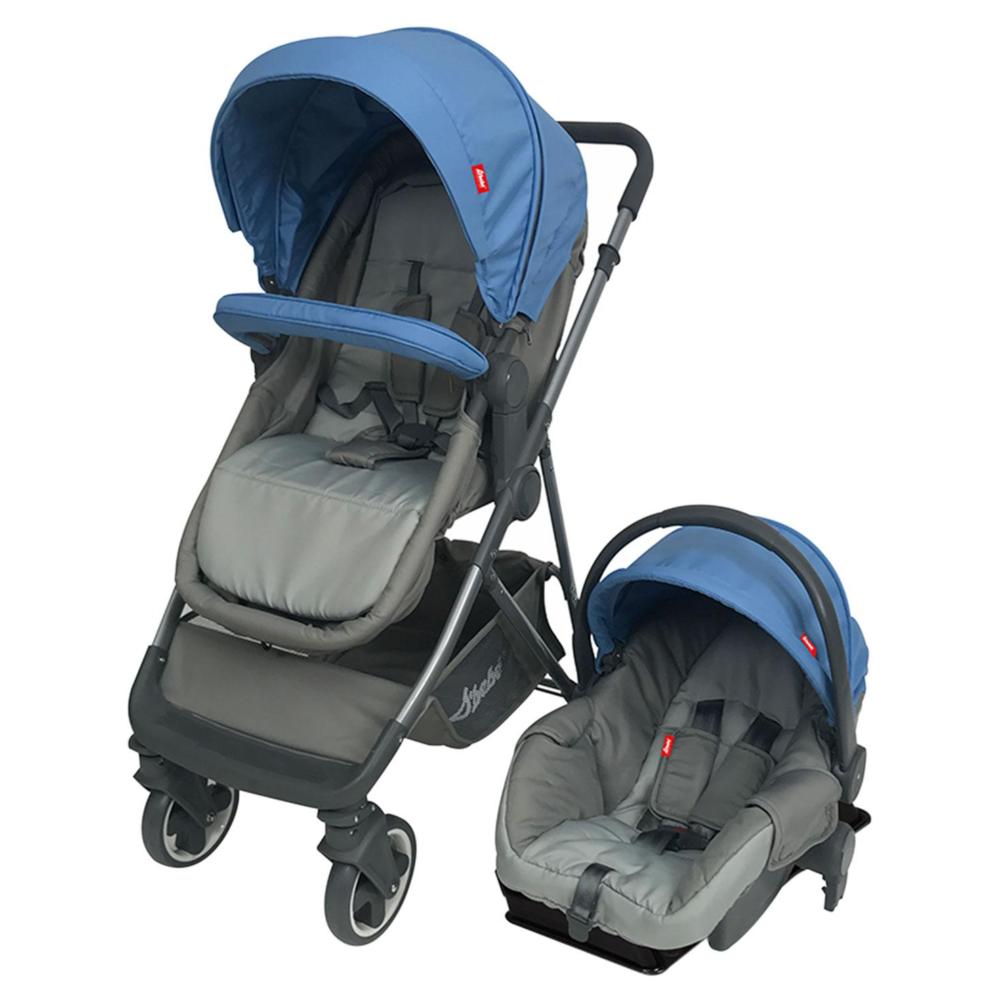 Carreola Con Portabebe Travel System Queen Reversible Azul Elektra En Línea