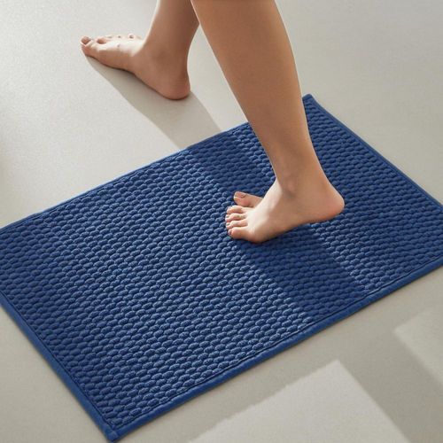 Alfombra de Baño TYUU Azul Marino 41x61 cm Antideslizante y Lavable