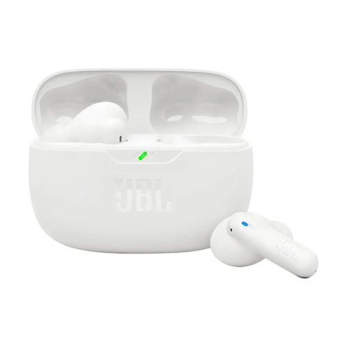 JBL Wave Beam True Wireless - Auriculares intraurales inalámbricos, color blanco y blanco