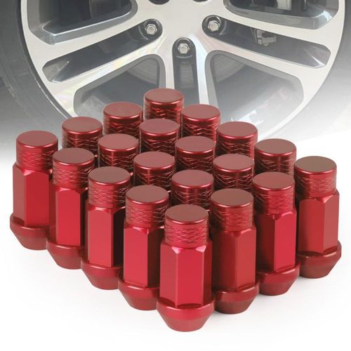 Tuercas CNSPEED M12x1.25 Rojas 20 Piezas Aluminio 50 mm de Altura