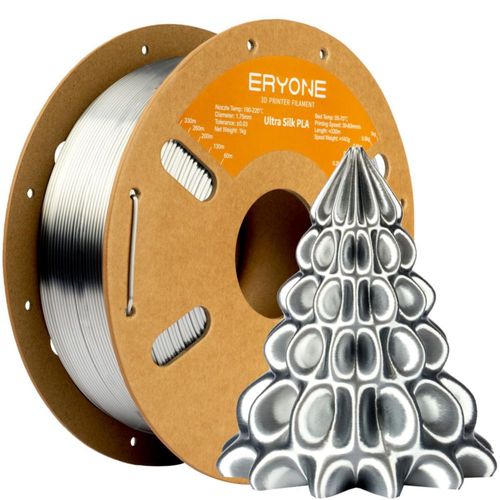 Filamento Termoplástico ERYONE Silk PLA+ 175 mm 1 kg Plata