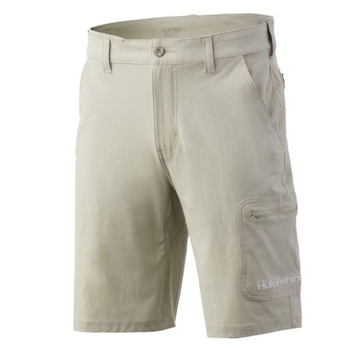 Shorts HUK Next Level de Secado Rápido 27 cm Caqui Talle Grande