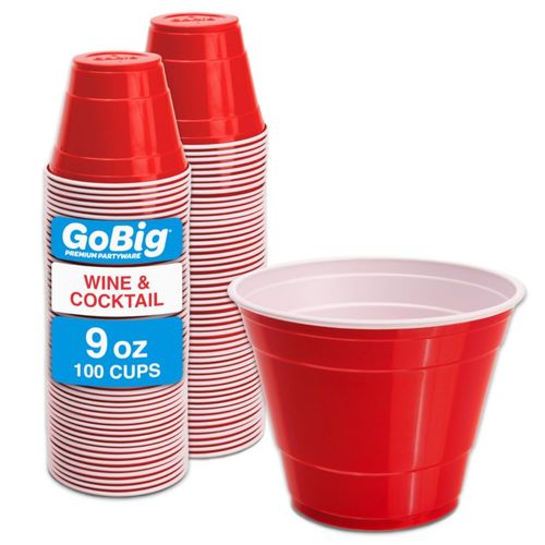 Vasos Desechables GoBig 9 oz 100 Unidades Plástico