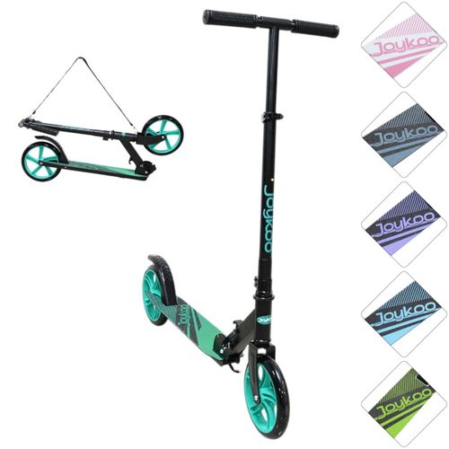 Scooter para Niños Altura Ajustable Ruedas de Goma Freno Trasero Plegable con Correa Apto a partir de 115 cm Soporta hasta 50 kg - Aqua