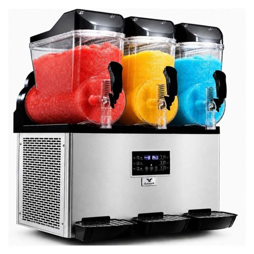 Maquina Frappe Smoothies Raspados Gutstark 45 Litros Industrial 3 Tanques Despachador Enfriador Comercial para Cafeteria Restaurante Bar y Negocio