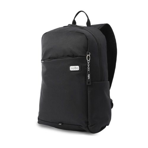 Mochila Mediana Totto Flint con Bolsillo Secreto, Ideal para la Escuela, Oficina o Viaje, 5L Negra