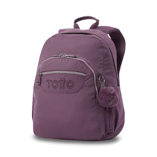Mochila Ergonómica Grande Totto Acuarela Ecole Solid para Mujer con Porta Laptop 14" Repelente a Líquidos 20L Morada