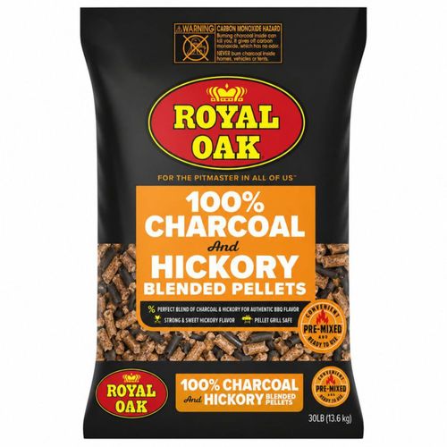 Pellets de Carbón y Madera de Hickory Royal Oak 136 kg