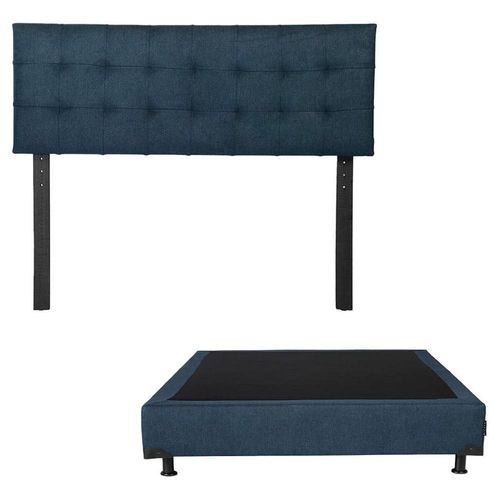 Cabecera Queen Size Dicasa Catania Azul + Box Rivo Azul RGH