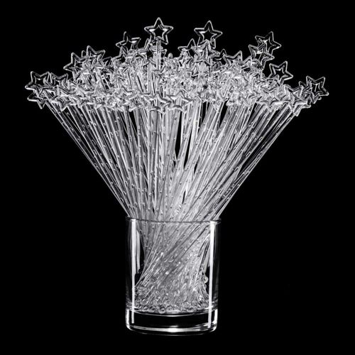 Palitos para Revolver Honoson 23 cm Estrella Transparente 100 Piezas
