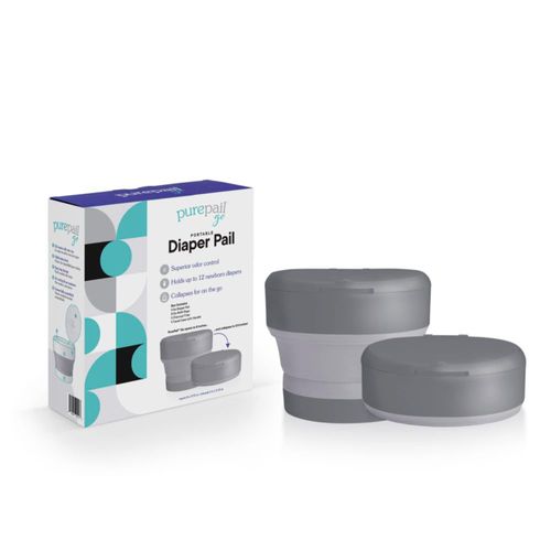 Bote para Pañales Portátil PurePail Go Gris con Control de Olores