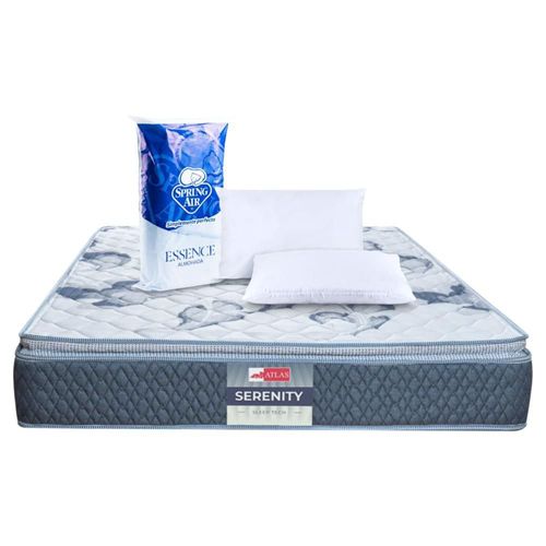 Colchón Matrimonial Atlas Serenity más Pack con 2 Almohadas