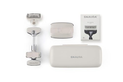 Kit de Afeitado Facial SKAURA ONE Mango de Aleación de Zinc con 5 Cuchillas