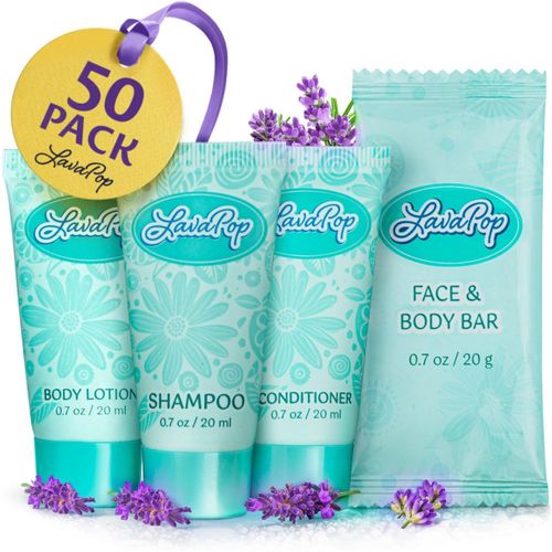 Set de Artículos de Tocador para Hotel LavaPop 200 piezas Tamaño Viaje 20 ml