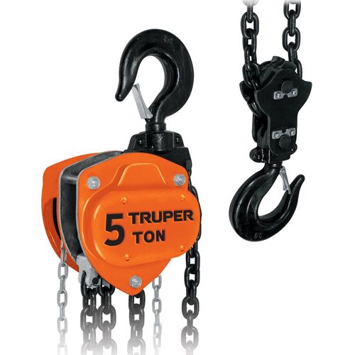 Polipasto industrial Truper de cadena 5 toneladas POL5 naranja