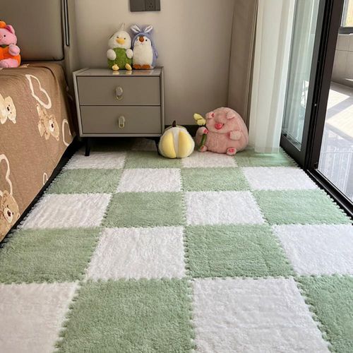 Alfombra LOWEMN 12 Piezas Baldosas de Espuma Plush Encastrables 30x30cm