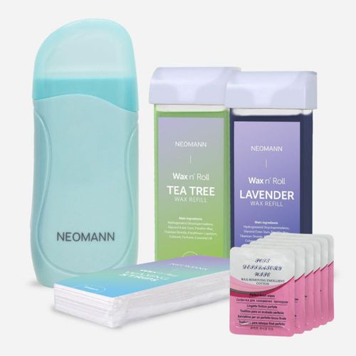 Kit de Depilación NEOMANN Cera Roll-On con Árbol de Té y Lavanda