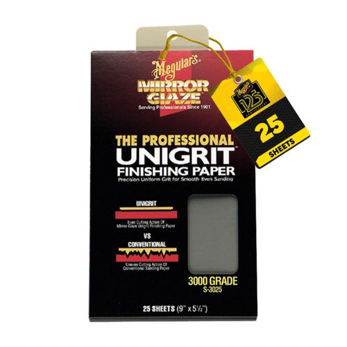 Hojas Abrasivas Meguiar's Unigrit Papel de Acabado 3000