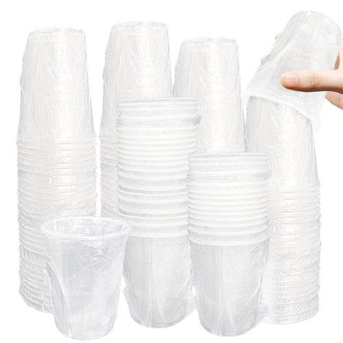Vasos para Beber PSPIKXEG Paquete de 50 Vasos Desechables Transparentes de 266 ml