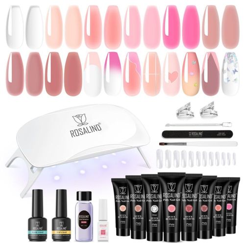 Set Cosmético de Uñas ROSALIND Kit de Polygel 8 Piezas con Lámpara