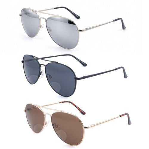 Gafas de Sol Bifocales Aviador Clásicas Ryegis con Aumento 3.5