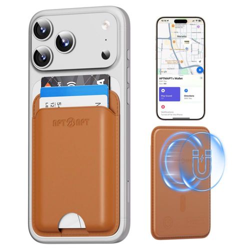 Billetera APTMAPT MagSafe para 3 Tarjetas con RFID y Find My Marrón