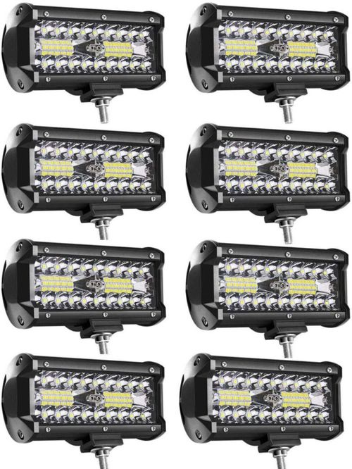 Barra de Luz LED Turboo 8 piezas 7" 120W Spot Flood Combo