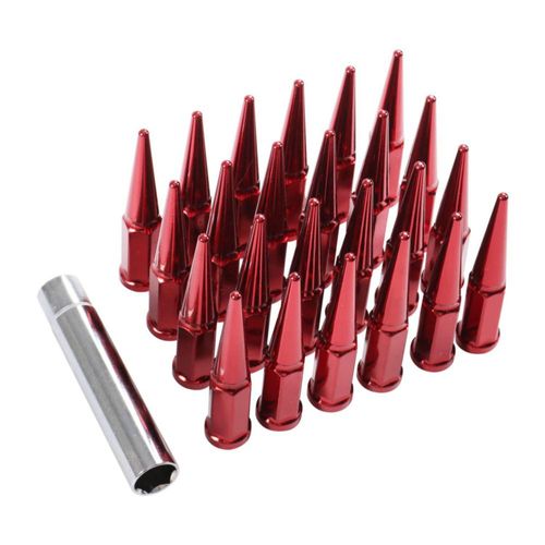 Tuercas CARMOCAR 14mmx1.5 Rojas con Punta para Tuercas de Rueda 111mm