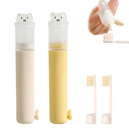 Set de Cepillos de Dientes Plegables SAMIQU para Viaje con Cerdas Suaves