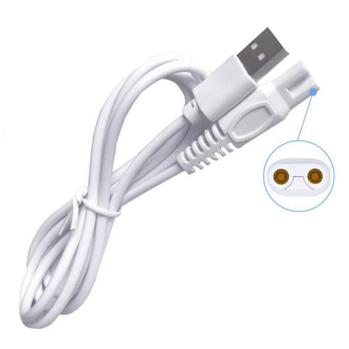 Cable de Carga USB HELV para Depiladora Corporal Flawless 1m Blanco