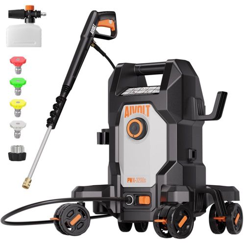 Hidrolavadora Eléctrica AIVOLT 4800 PSI Portátil con Diseño de 4 Ruedas