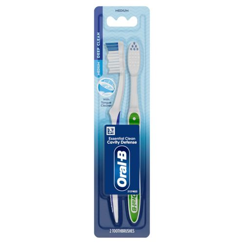 Cepillo de dientes Oral-B Essential Clean Medium paquete de 2