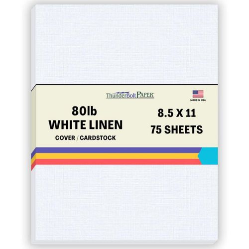 Cartulina ThunderBolt 215x28 cm Blanca Lino 216 gsm