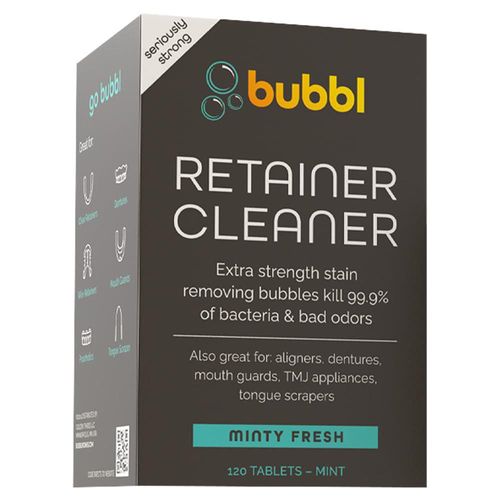 Limpiador de Tabletas Bubbl para Retenedores 120 Tabletas Sabor Menta