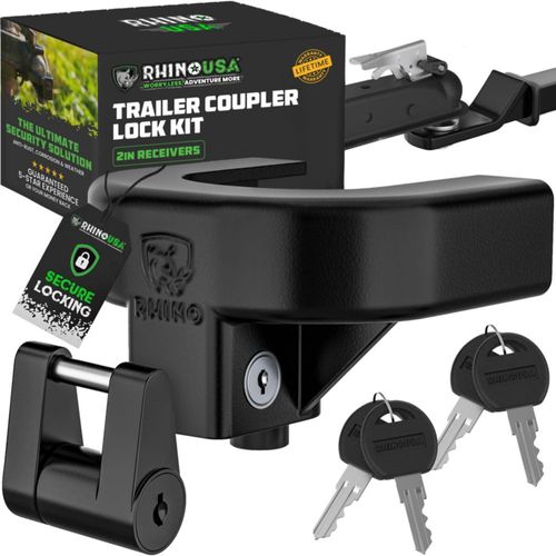 Candado para Enganche de Remolque Rhino USA Resistente para Acoplador de 2"