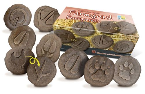 Teaching Stones Yellow Door Huellas de Animales de Granja Paquete de 8 Piedras de 8 cm