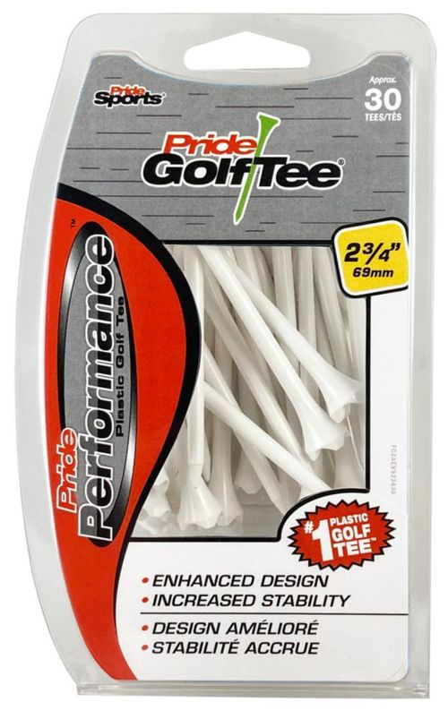 Tee de Golf PrideSports de Plástico Blanco 7 cm Paquete de 30