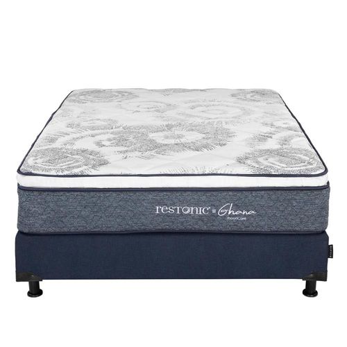 Colchon Queen Size Restonic Ghana Azul+ Box RGH