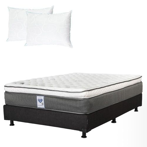 Colchon Queen Size Spring Air Phantom Negro+ Box+ Almohada Oso 2 RGH