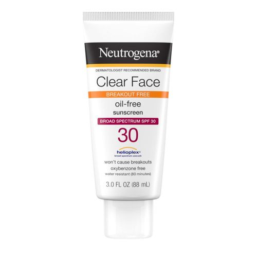 Loción de protección solar Neutrogena Clear Face SPF 30 90 ml piel con acné